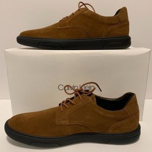 Calvin Klein Men's Casual Gleyber Silky Suede Shoes Russet Brown